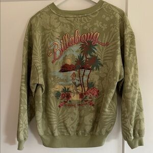 Billabong Olive Floral Crewneck